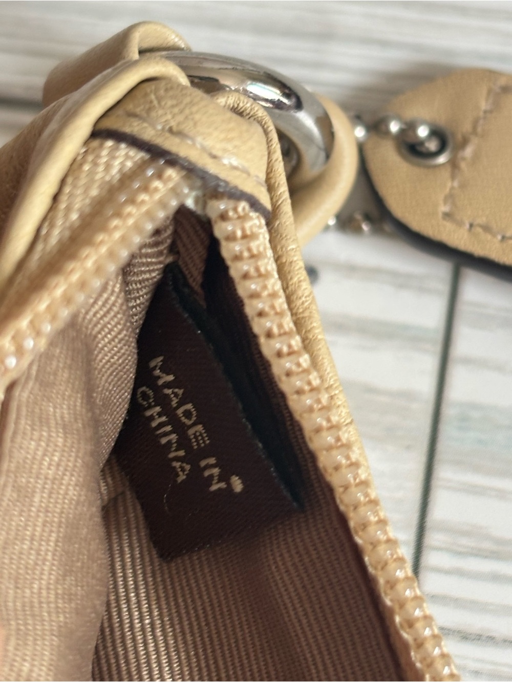 Coach Tan Leather Wristlet Clutch - Picture 7 of 9